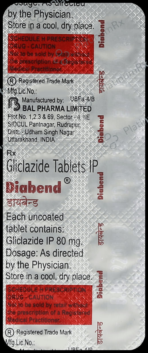 Diabend 80mg Tablet 10s