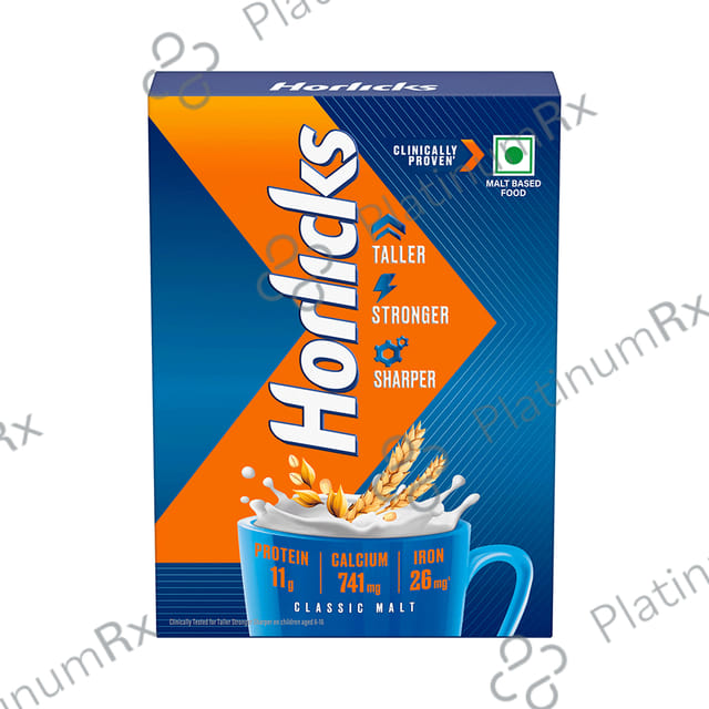 Horlicks Drink - Powder with Zinc, Vitamin C & D - Flavour Classic Malt 500 gm