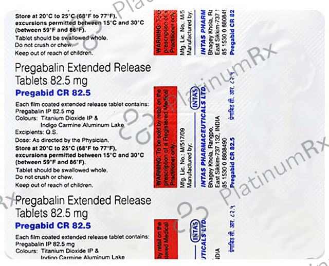 Pregabid CR 82.5 Tablet ER