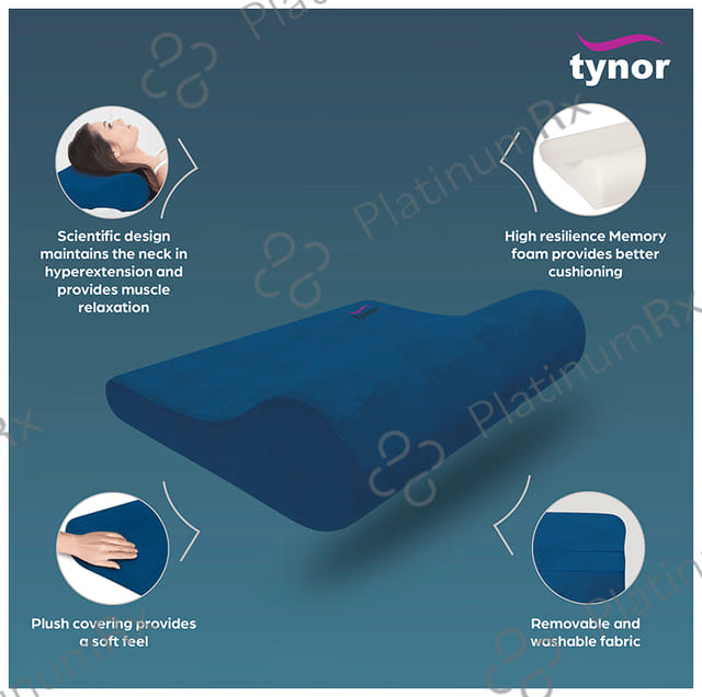 Tynor Cervical Pillow Regular Memory Foam Universal Blue