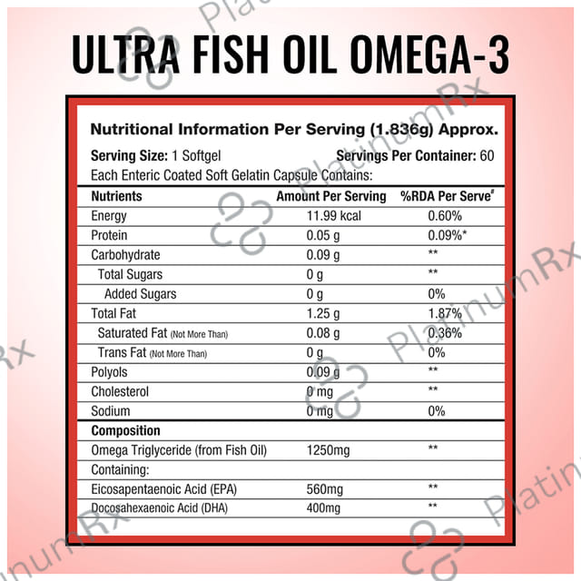 MuscleXP Ultra Fish Oil Omega 3 Triple Strength Capsule 60s