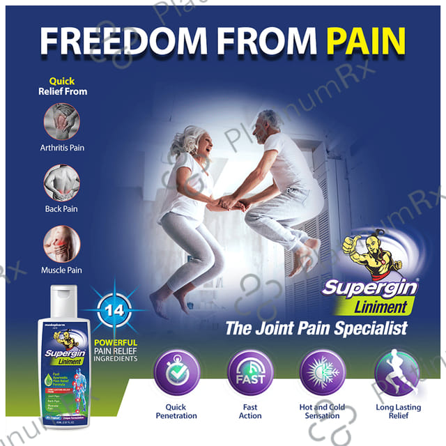 Supergin Liniment Fast Ayurvedic Pain Relief Formula 85 Liniment