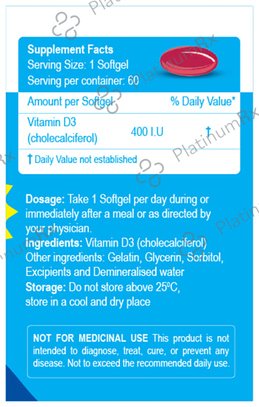 BBetter Vitamin D3 400IU Softgel