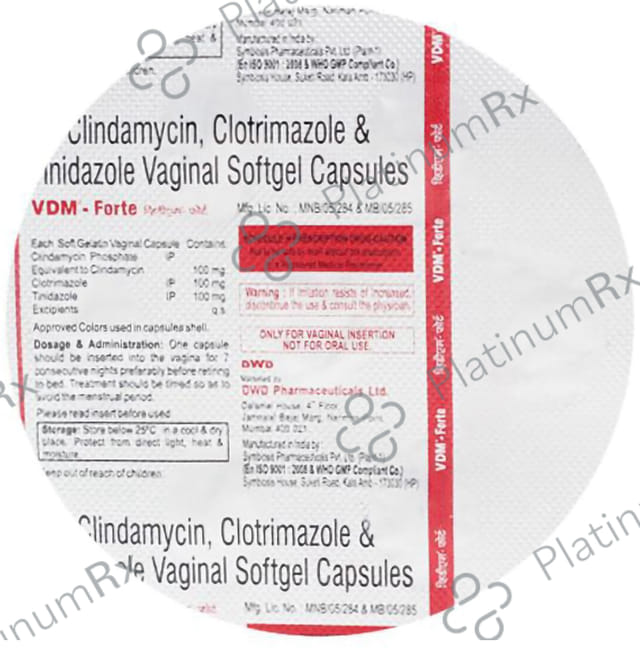 Vdm Forte 100/100/100mg Vaginal Capsule 7s