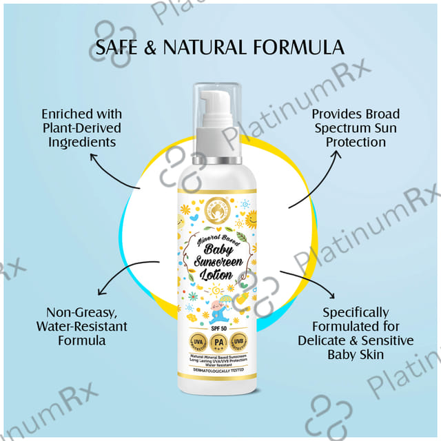 Mom & World Mineral Based Baby Sunscreen SPF 50 Lotion 120ml