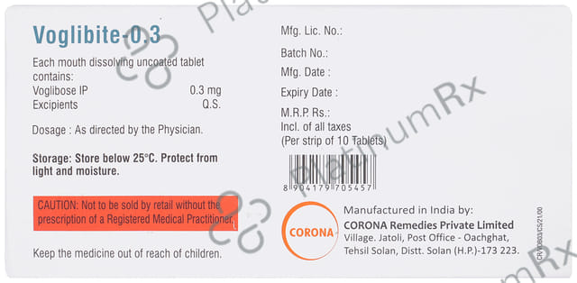 Voglibite 0.3mg Tablet MD 10s