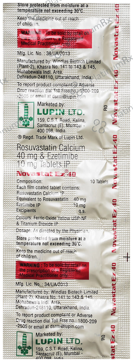 Novastat EZ 40/10mg Tablet 10s
