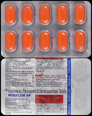 Mixflam SP 100mg/325mg/15mg Tablet