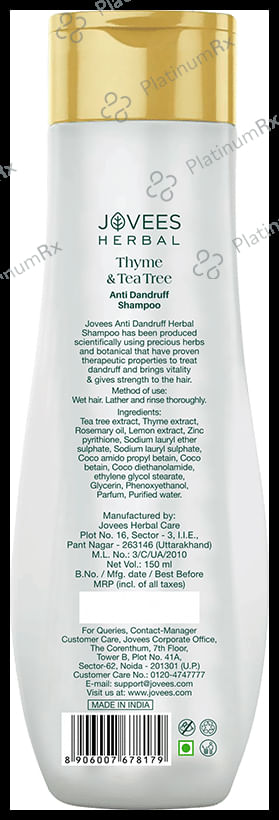 Jovees Thyme & Tea Tree Anti Dandruff Shampoo 150 ml