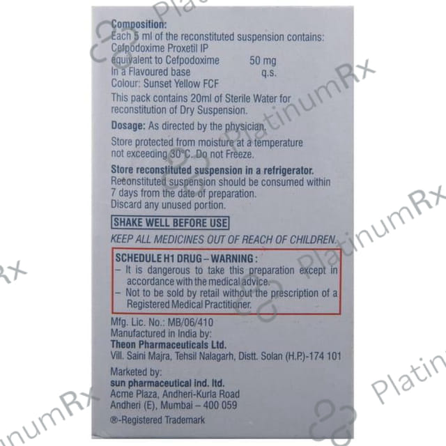 Cepodem 50mg Dry Syrup 30ml