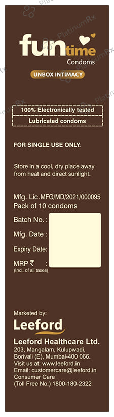 Funtime Dotted Ribbed & Contoured Chocolate Flavour Condom 10s