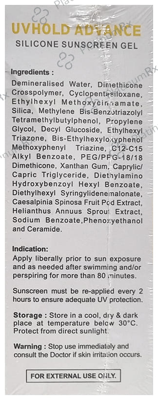 Uvhold Advance Silicon Sunscreen SPF 50 PA++++ Gel 50ml