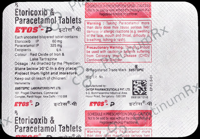 Etos P 60/325mg Tablet 10s