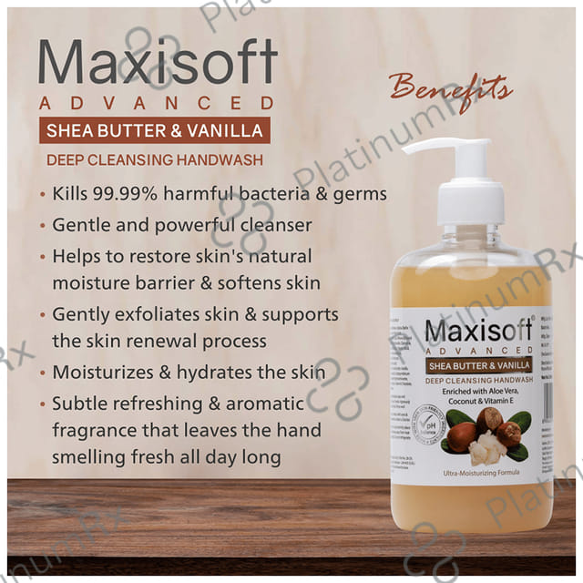 Maxisoft Advanced Shea Butter & Vanilla Deep Cleansing Hand Wash (500ml Each) 1 Bottle