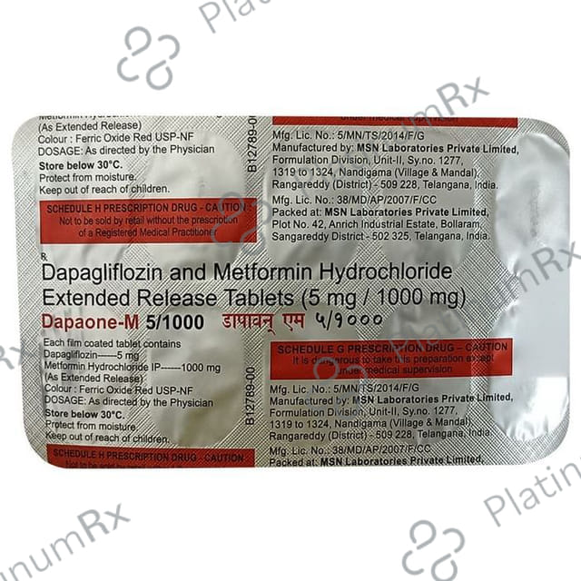 Dapaone-M 5/1000 Tablet ER