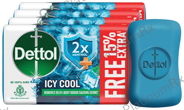 Dettol Intense Cool Bathing Soap Bar (75gm Each)