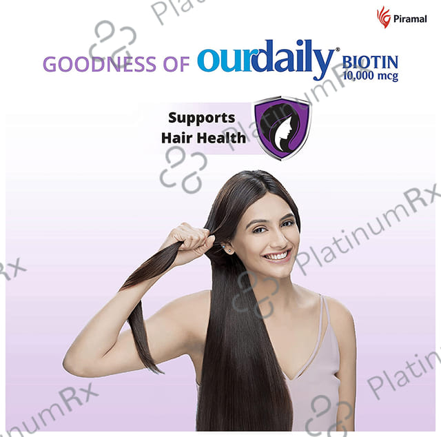 OurDaily Biotin 10000mcg for Healthy Hair, Skin & Nails Tablet 60s