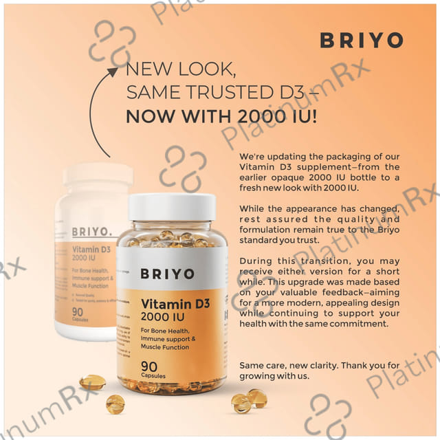Briyo Vitamin D3 2000IU 90s