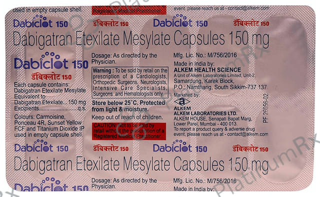 Dabiclot 150mg Capsule 10s