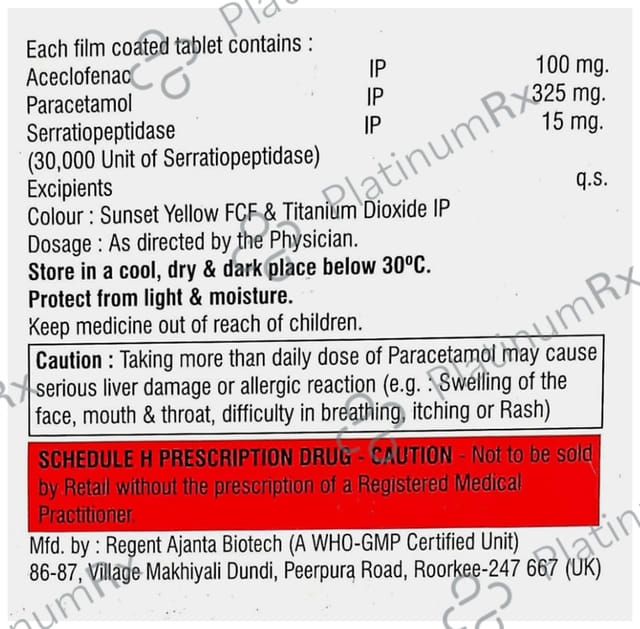 Liserra AP 100/325/15mg Tablet 10s