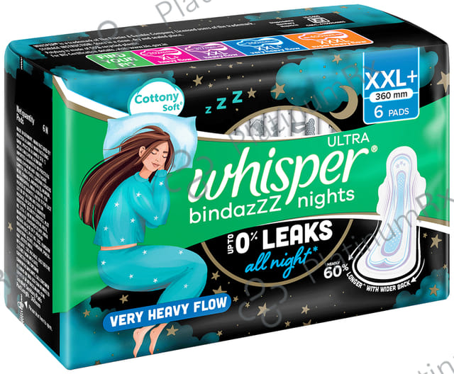 Whisper Bindazzz Nights Pads - Size XXL+ 6 pads