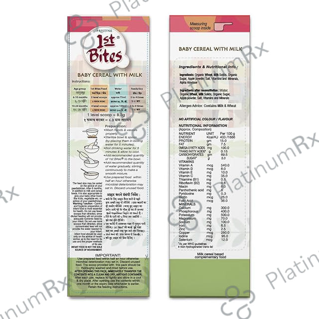 1st Bites Stage 2 Wheat And Apple Baby Cereal Powder 300gm