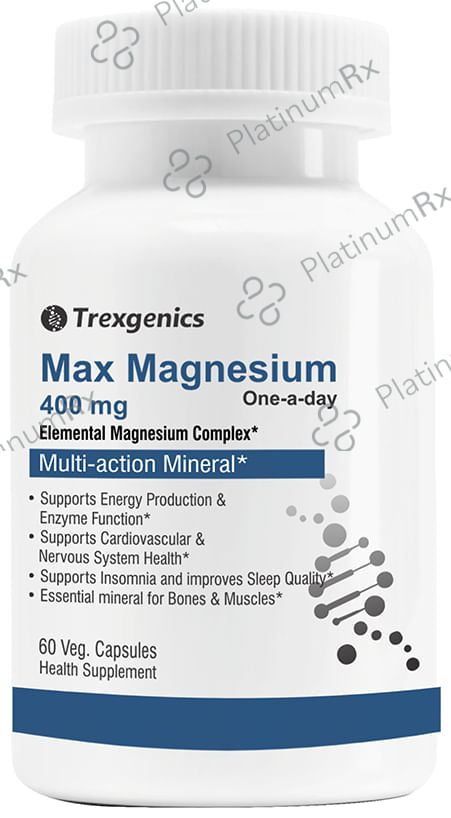 Trexgenics Max Magnesium 400mg Veg. Capsules