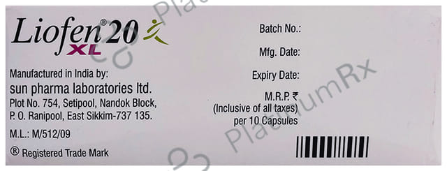 Liofen XL 20mg Capsule 10s