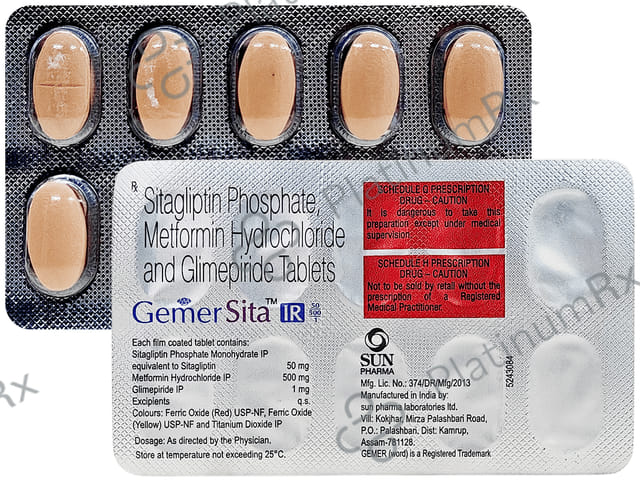 Gemer Sita IR 50/500/1mg Tablet 10s