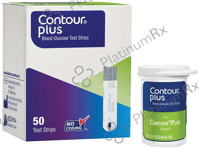 Contour Plus Blood Glucose Test Strip (Only Strips) 50s