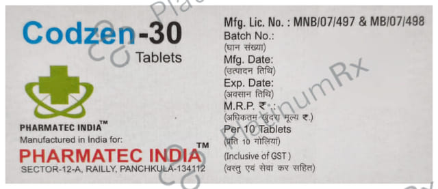 Codzen 30mg Tablet 10s