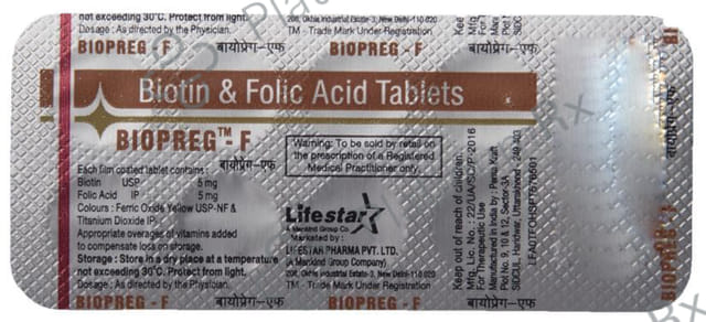 Biopreg F 5000/5000mcg Tablet 10s