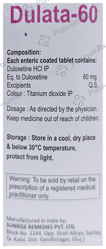 Dulata 60mg Tablet 10s