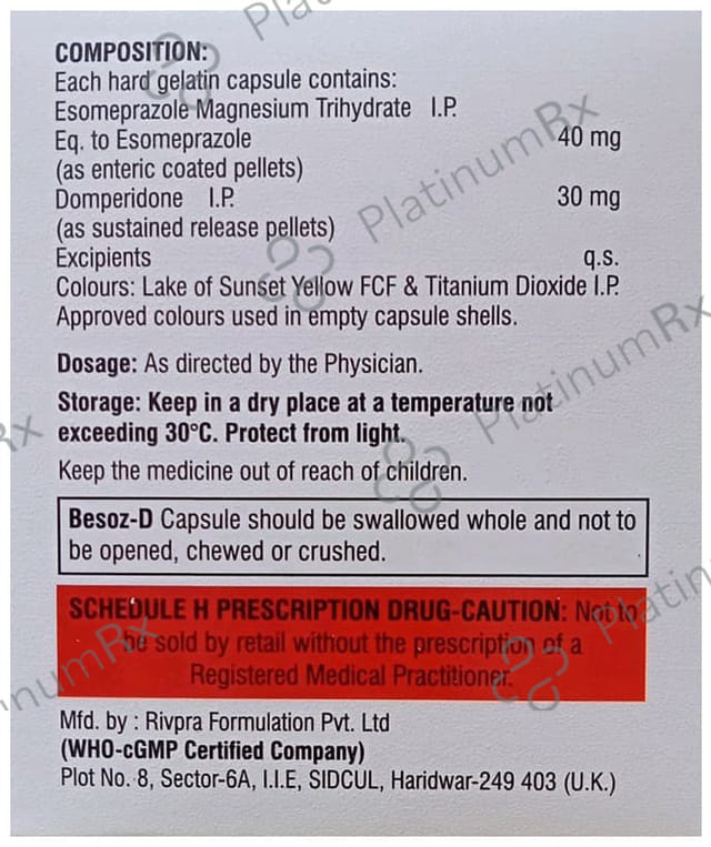 Besoz D 30/40mg Capsule SR 10s