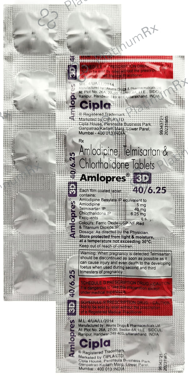 Amlopres 3D 40/6.25mg Tablet 10s