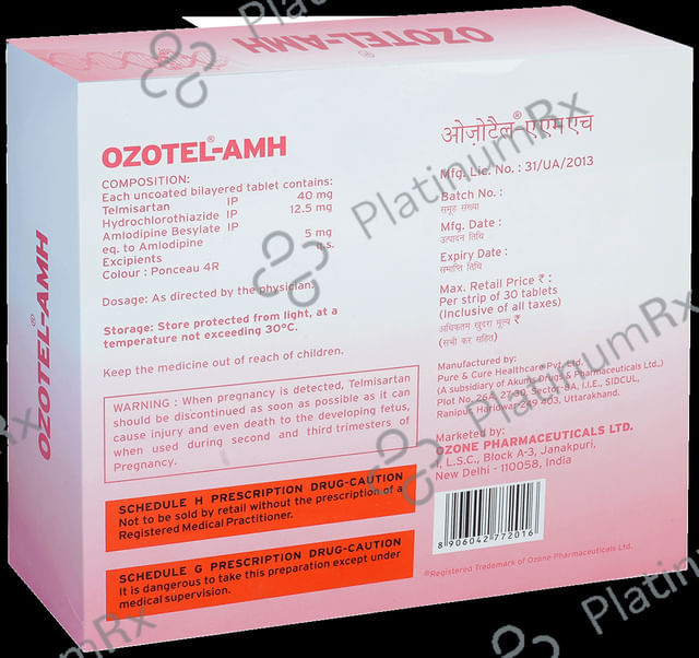 Ozotel AMH 40/12.5/5mg Tablet 30s