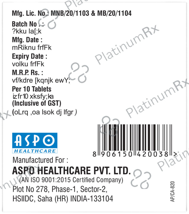 Asponac Pt 4mg/100mg/325mg Tablet