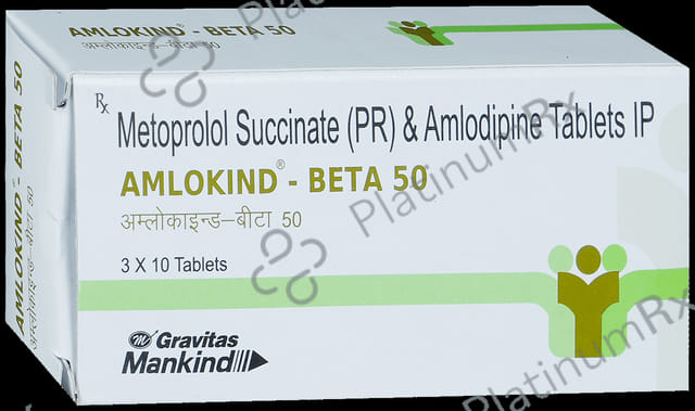 Amlokind Beta 50mg Tablet PR 10s