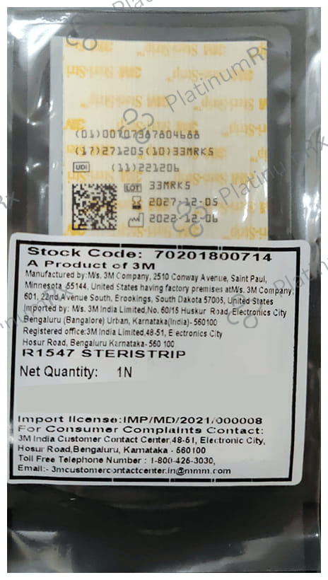 3M Steri-Strip Reinforced Adhesive Skin Closures R1547 1 Strip