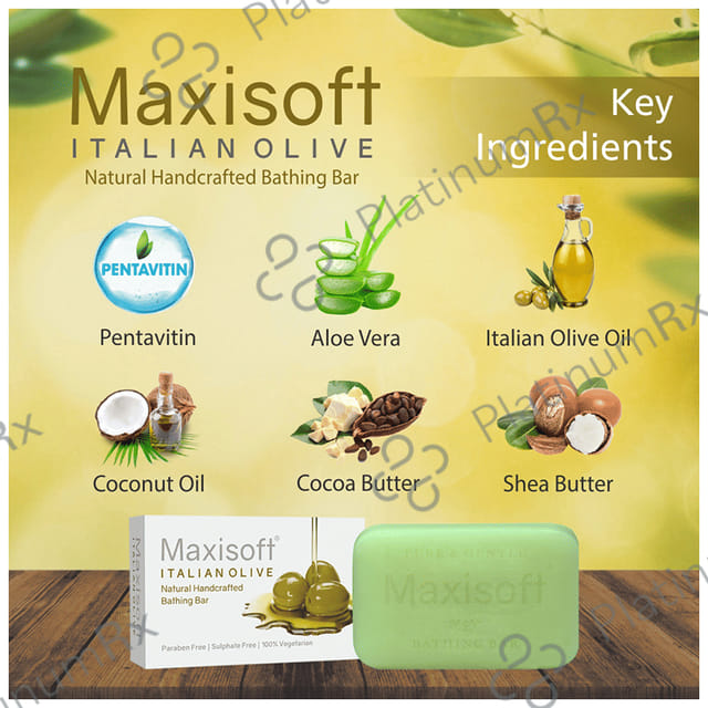 Maxisoft Italian Olive Bathing Bar (75gm Each) 3 units