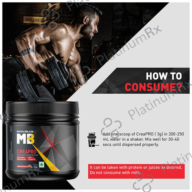 MuscleBlaze Creapro Creatine - With Creapure for Lean Muscles, Energy & Strength - Melon Twist