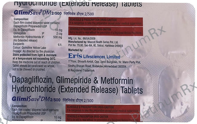 Glimisave DM 2/500mg Tablet 10s