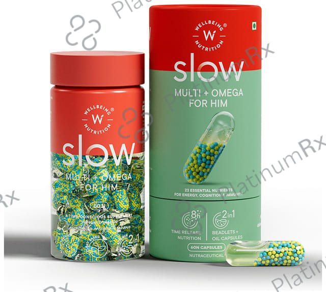 Wellbeing Nutrition Slow Multi for Him - With Caffeine & Ginseng for Energy & Performance - Capsule