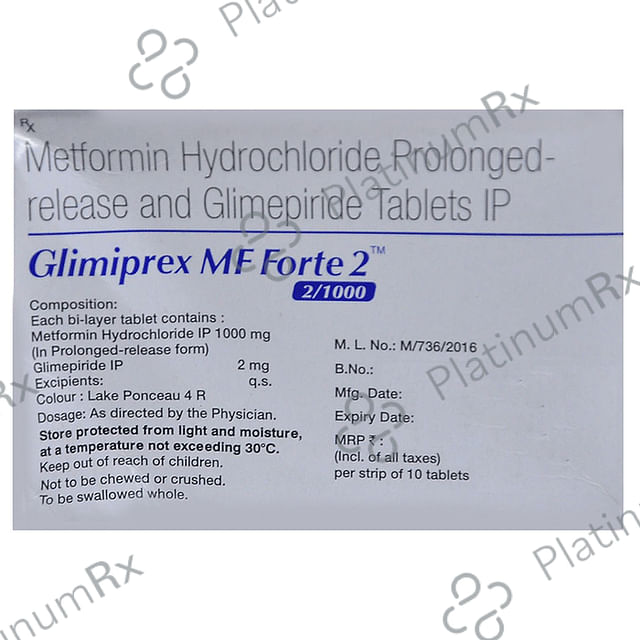 Glimiprex MF Forte 2/1000mg Tablet PR 10s
