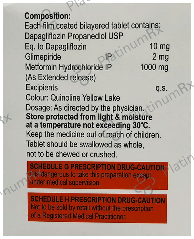 Glimisave DM 10/2/1000mg Tablet 10s