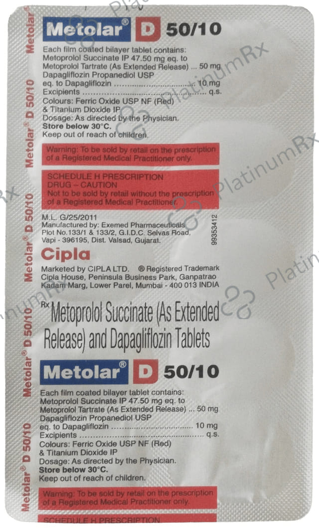 Metolar D 50/10mg Tablet 10s
