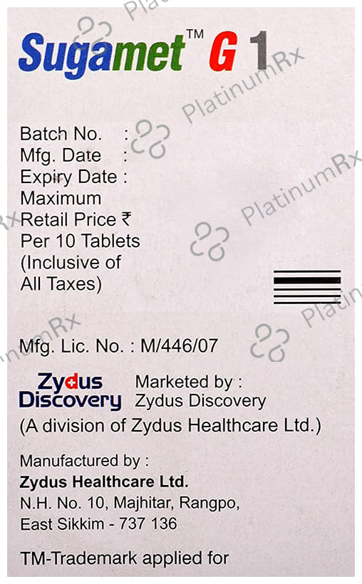 Sugamet G 1/500mg Tablet PR 10s
