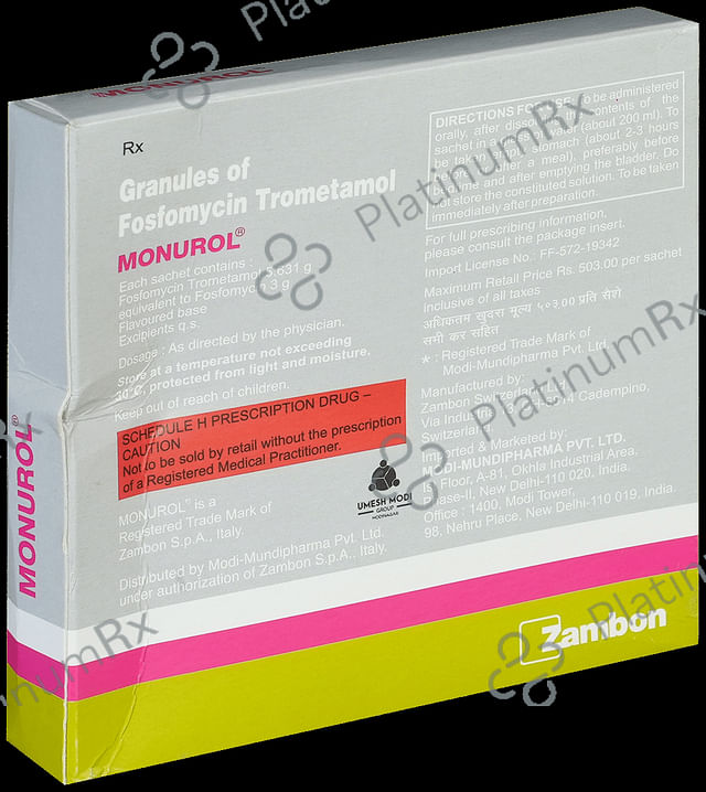 Monurol 3gm Granules For Oral Solution 8gm