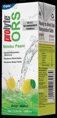 Prolyte ORS Ready To Drink Nimbu Paani Flavour Solution 200ml