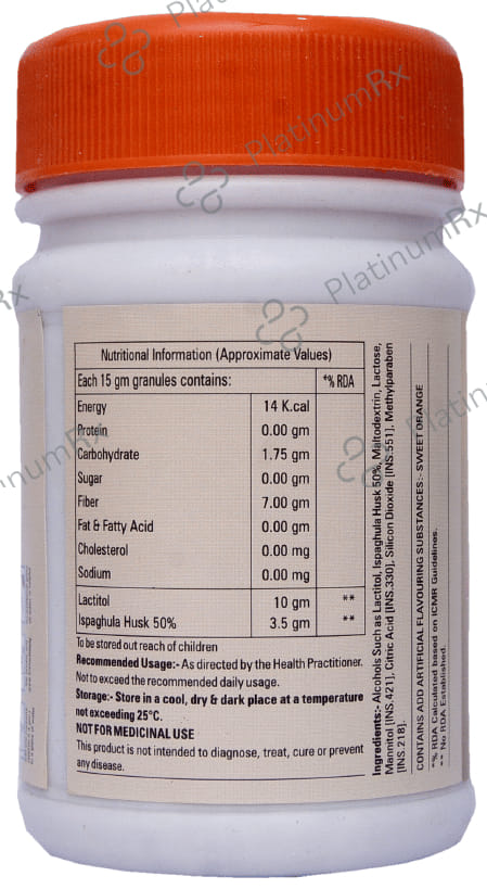 Fibrex 3.5/10gm Husk Powder Orange Flavour Sugar Free Granules 90gm
